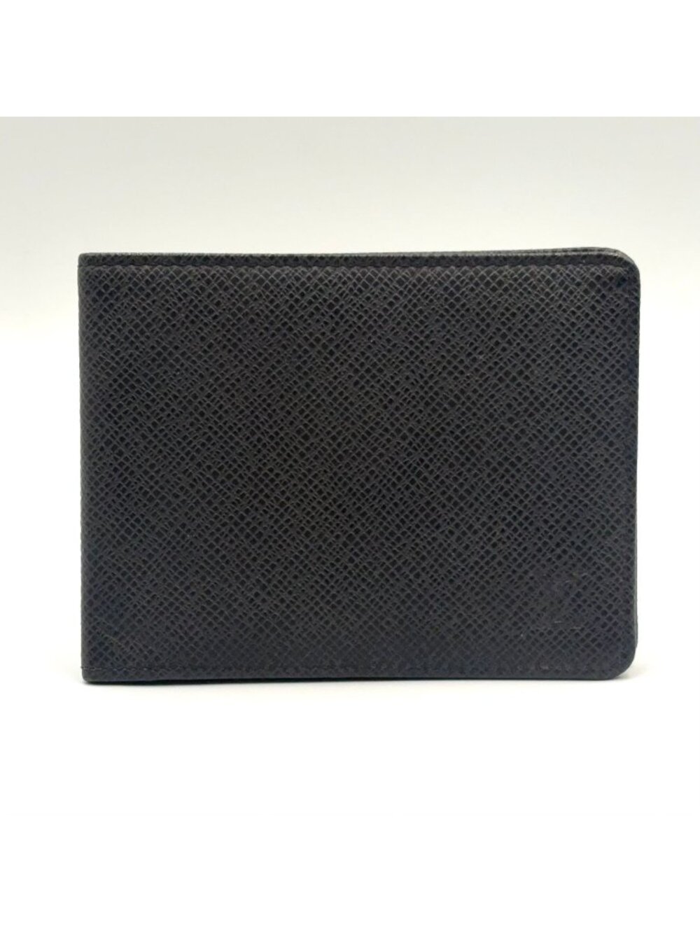 Louis Vuitton Portefeuille Credit Taiga Leather Dark Gray Bifold Billfold Wallet